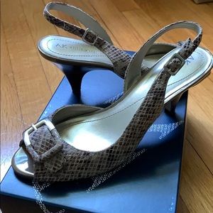Anne Klein Snakeskin Kitten Heels